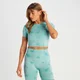MP gecropt naadloos T-shirt met korte mouwen voor dames - Schemerblauwe tie-dye
