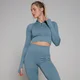 MP Tempo croptop van ribstof met kwartrits voor dames - Grafeenblauw