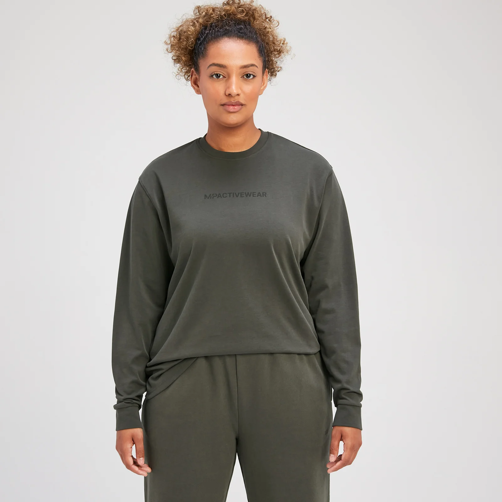 MP Rest Day oversized T-shirt met lange mouwen voor dames - Taupe-groen - XS Afbeelding 1