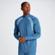 MP Tempo shirt met kwartrits voor heren - Indigoblauw