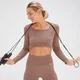 MP x Tatiana naadloze croptop met lange mouwen - Hazelnootbruin