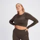 MP Shape naadloze croptop met lange mouwen voor dames - Koffie