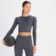 MP Shape naadloze croptop met lange mouwen voor dames - Grafiet