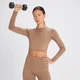 MP Shape naadloze croptop met lange mouwen voor dames - Toffee