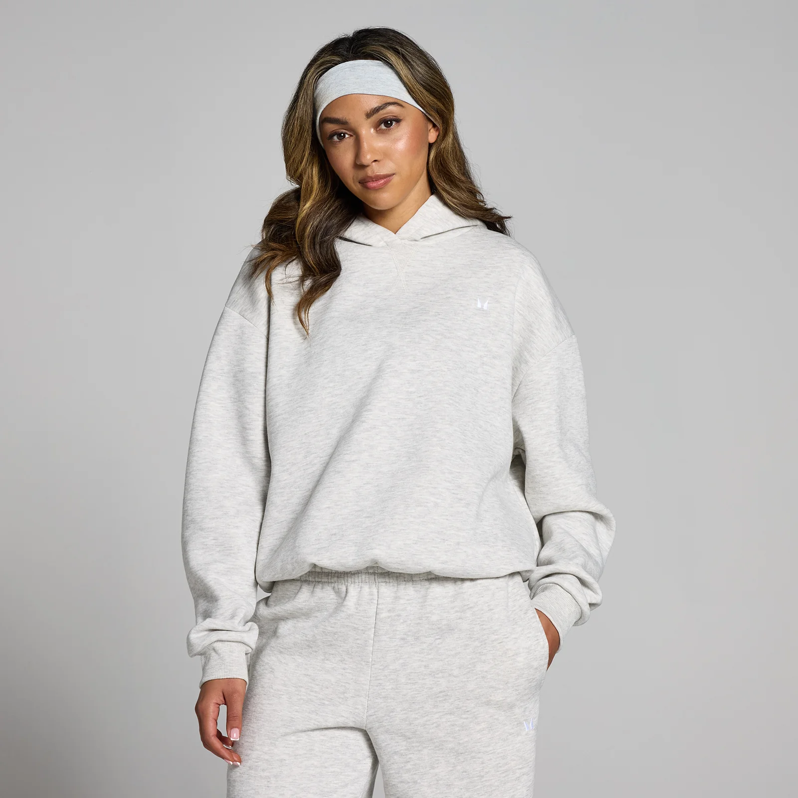 MP Basics oversized hoodie voor dames - Gemêleerd lichtgrijs - S Afbeelding 1