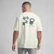 MP Tempo oversized T-shirt met opdruk voor heren - Gebroken wit met groene opdruk