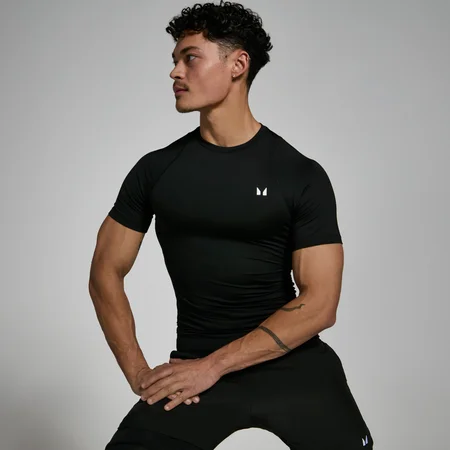MP basislaag trainingsshirt met korte mouwen voor heren - Zwart