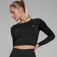MP Shape naadloze croptop met lange mouwen voor dames - Zwart