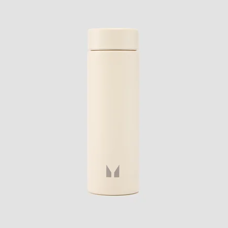 Myprotein grote waterfles van gerecycled metaal - Roomwit