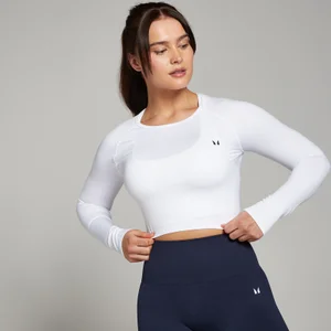 MP naadloze croptop met lange mouwen voor dames - Wit - Size XS