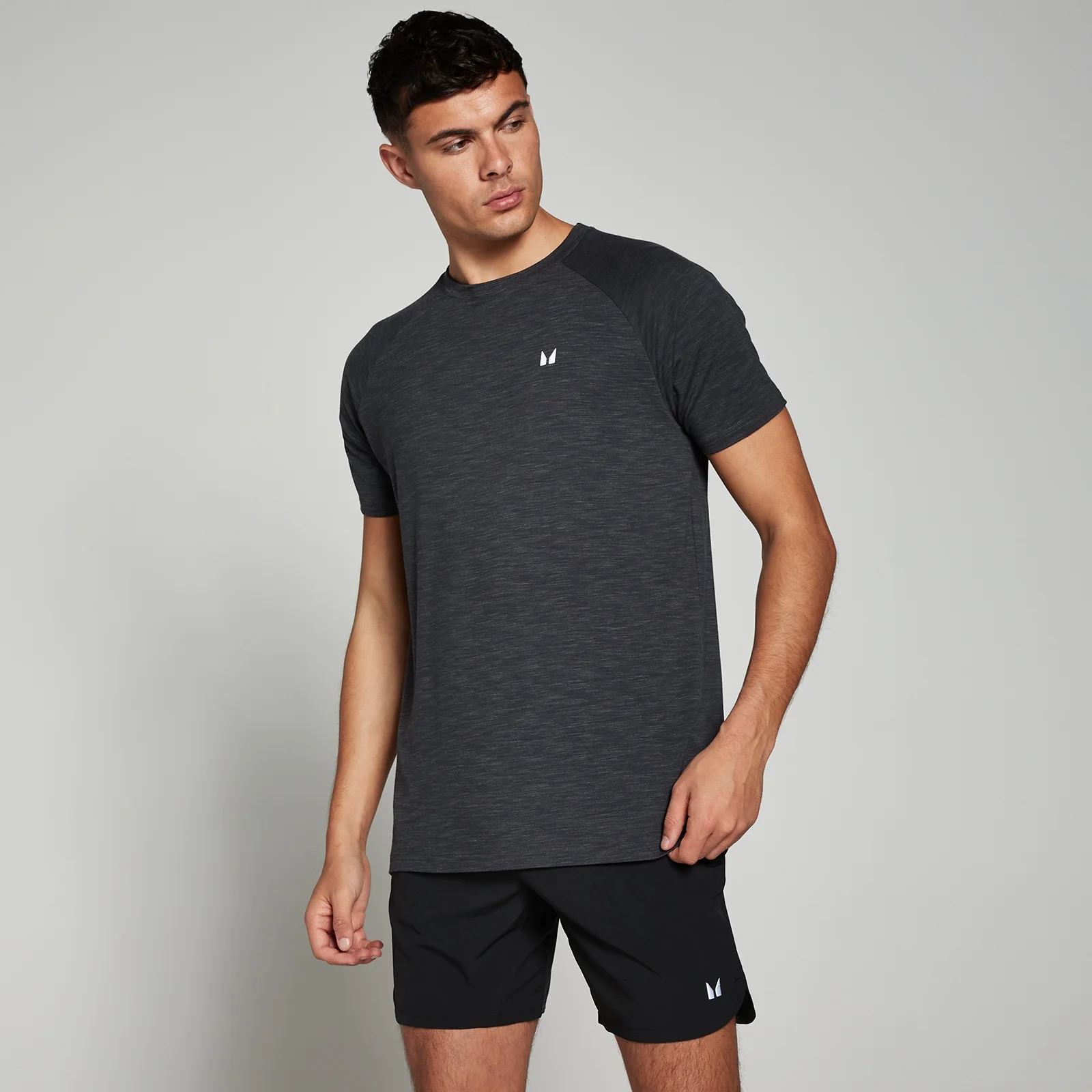 MP Performance T-Shirt met korte mouwen voor heren - Gemêleerd zwart - XL Afbeelding 1