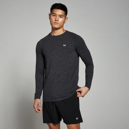 MP Performance shirt met lange mouwen voor heren - Gemêleerd zwart