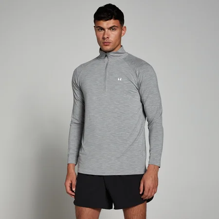 MP Performance shirt met kwartrits voor heren - Gemêleerd chroom