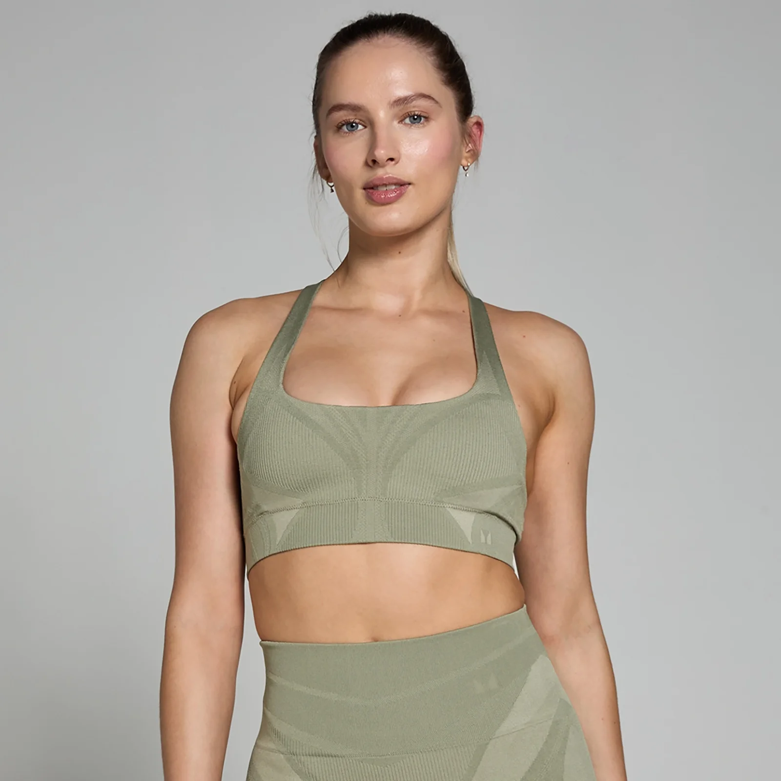 MP Tempo Ultra Geometric naadloze sportbeha - Grijsgroen - XS Afbeelding 1