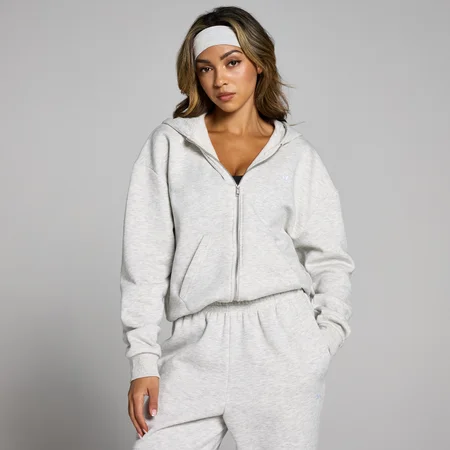 MP Basics oversized hoodie met rits voor dames - Gemêleerd lichtgrijs