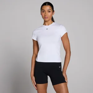 MP Basics T-shirt met nauwsluitende pasvorm en korte mouwen voor dames - Wit - Size XXS