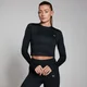 MP Training nauwsluitend gecropt shirt met lange mouwen voor dames - Zwart