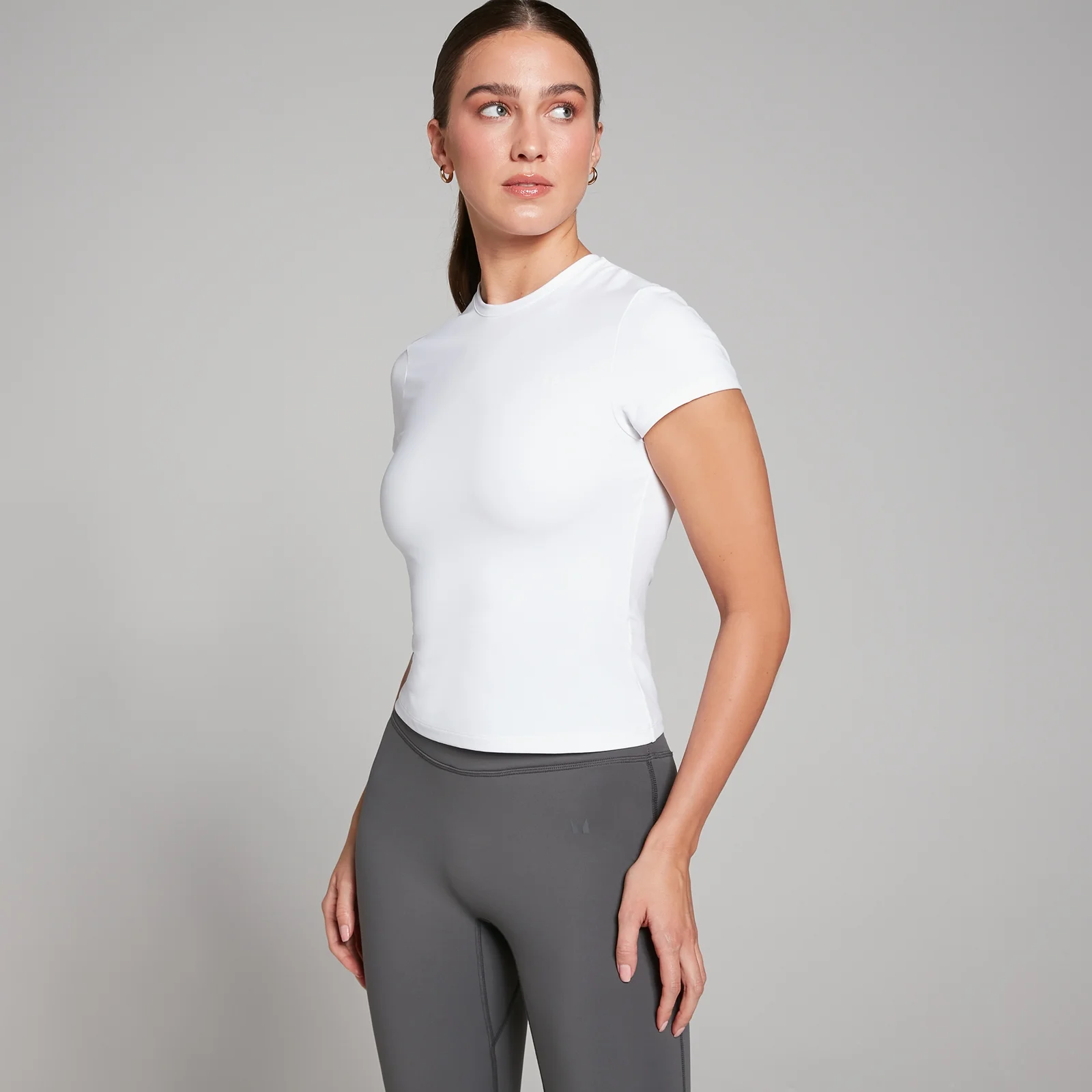 MP Tempo T-shirt met nauwsluitende pasvorm en korte mouwen voor dames - Wit - S Afbeelding 1