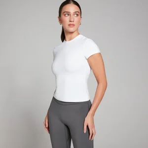 MP Tempo T-shirt met nauwsluitende pasvorm en korte mouwen voor dames - Wit - Size S