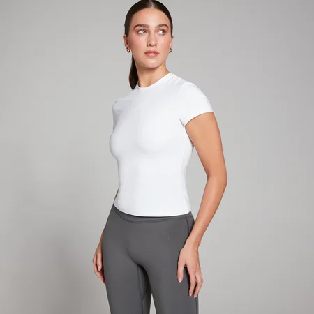 MP Tempo T-shirt met nauwsluitende pasvorm en korte mouwen voor dames - Wit