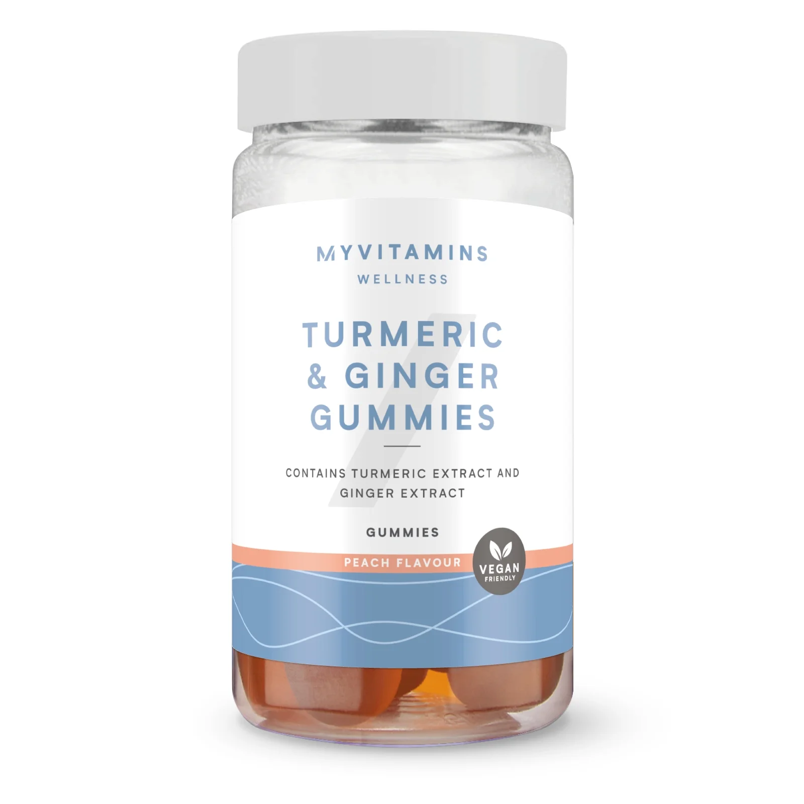 Kurkuma- en gembergummies - 60GUMMIES, 30servings - Perzik Afbeelding 1