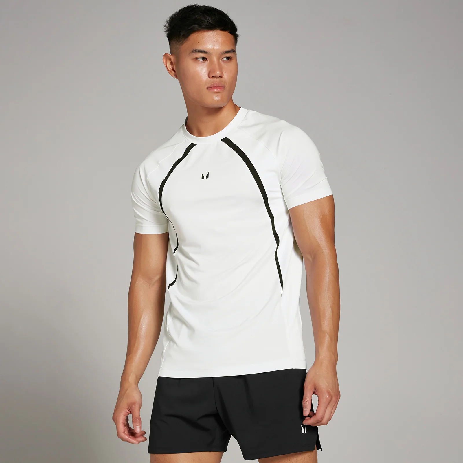 MP Heren Tempo Panel T-Shirt - Wit - M Afbeelding 1