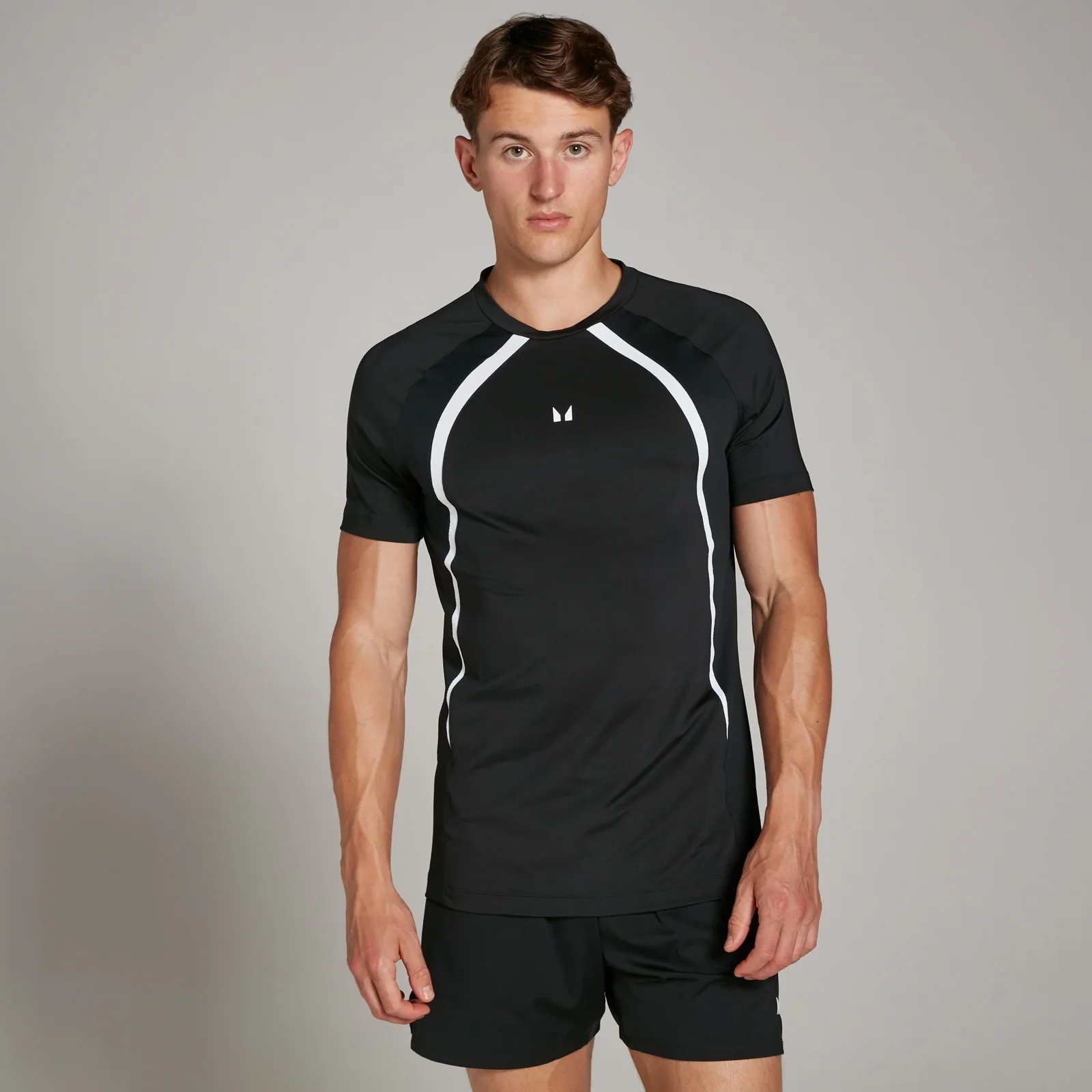 MP Heren Tempo Panel T-Shirt - Zwart - M Afbeelding 1