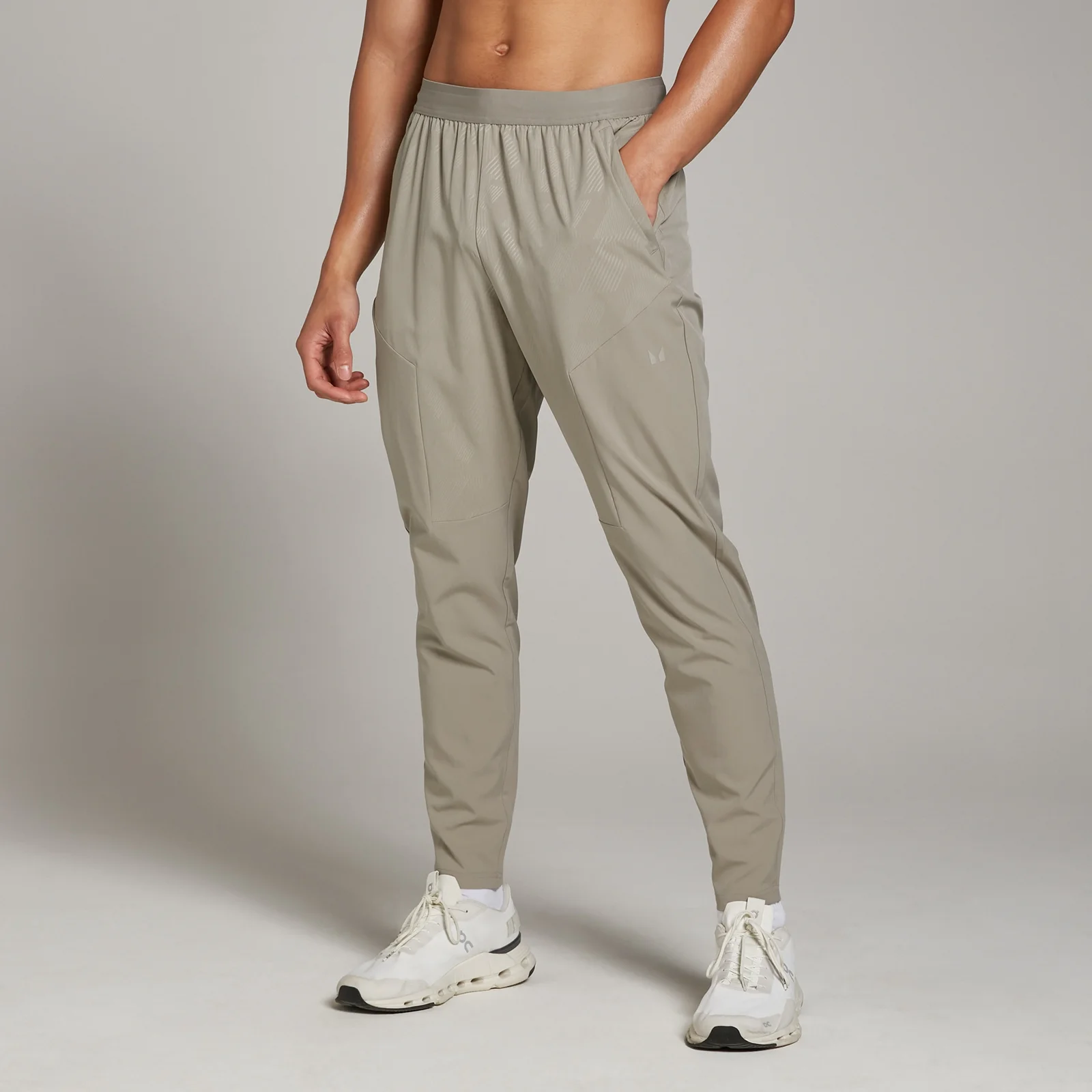 MP Tempo trainingjoggingbroek met reliëfopdruk voor heren - Kleigrijs - XS Afbeelding 1
