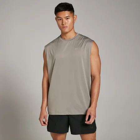 MP Tempo oversized traininghemd van mesh voor heren - Kleigrijs