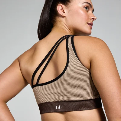 MP Contrast naadloze beha van ribstof voor dames - Kasjmier/espressobruin - XL Afbeelding 6