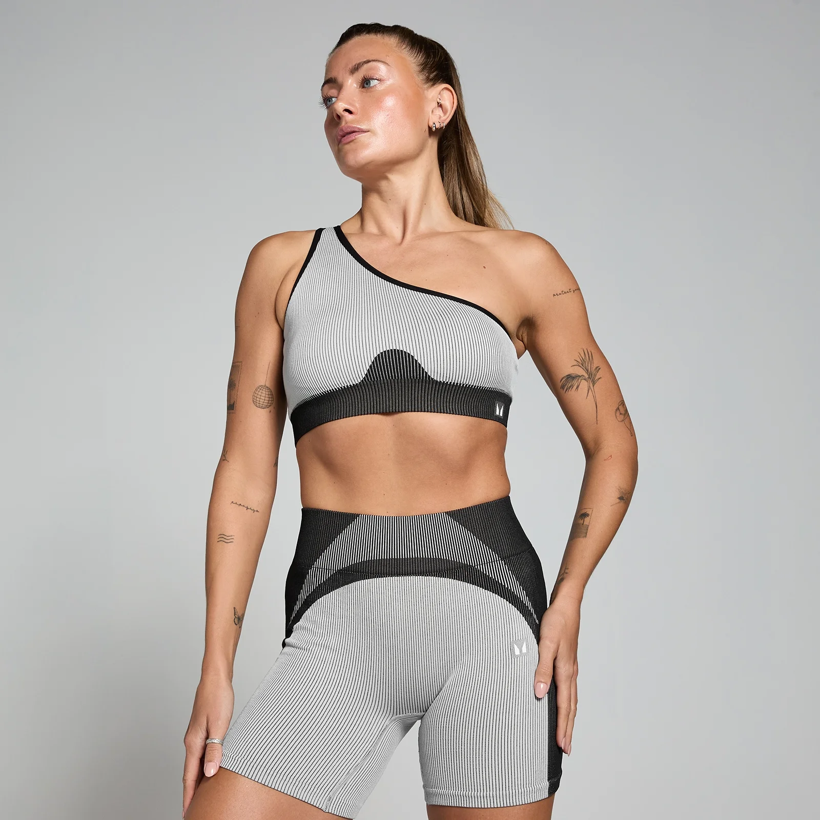 MP Contrast naadloze beha van ribstof voor dames - Zwart/grijs - XL Afbeelding 1