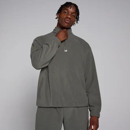 MP fleecevest met kwartrits voor heren - Metaalgrijs