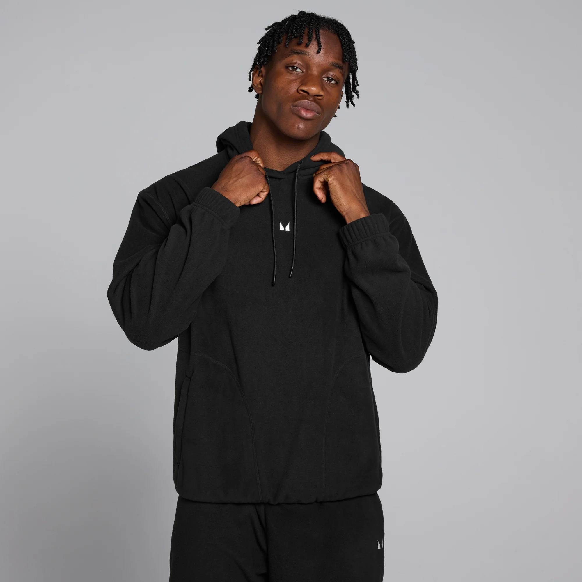 MP hoodie van fleecestof voor heren - Zwart - XS Afbeelding 1