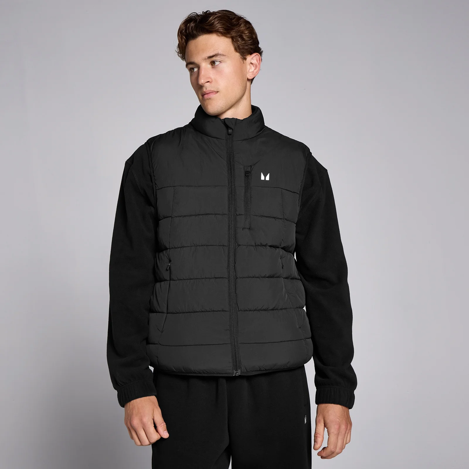 ICON2 Trendy Heren Bodywarmer met Permanente Capuchon - Zw ICON2 Trendy Heren Bodywarmer met Permanente Capuchon - Zw
