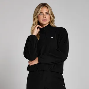 MP fleecevest met kwartrits en hoge kraag voor dames - Zwart - Size S