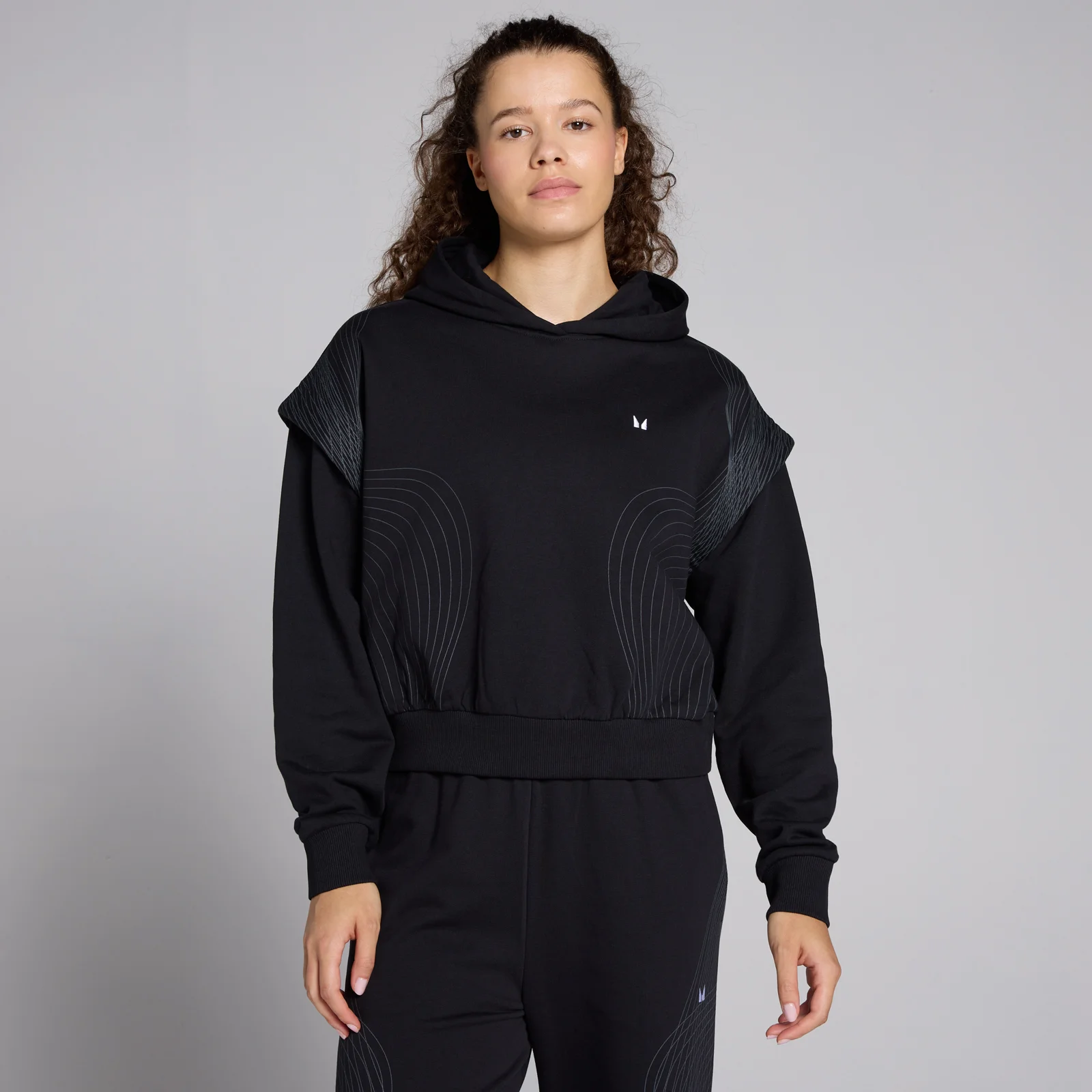 MP Tempo Graphic gecropte hoodie voor dames - Zwart - XS Afbeelding 1