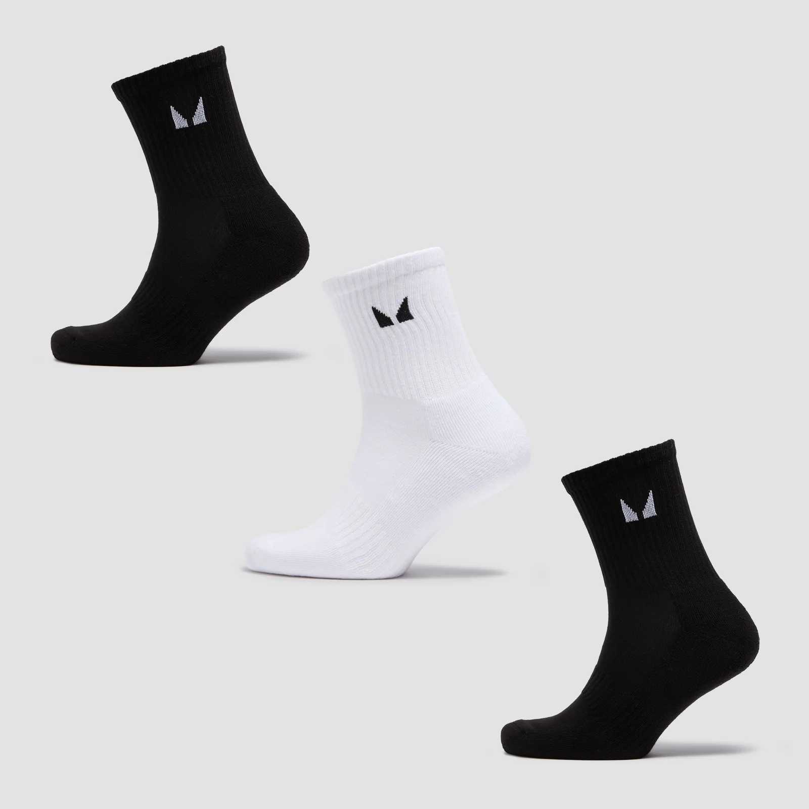 MP Unisex Crew Socks (3 Pack) - Black/White - UK 9-11 Afbeelding 1