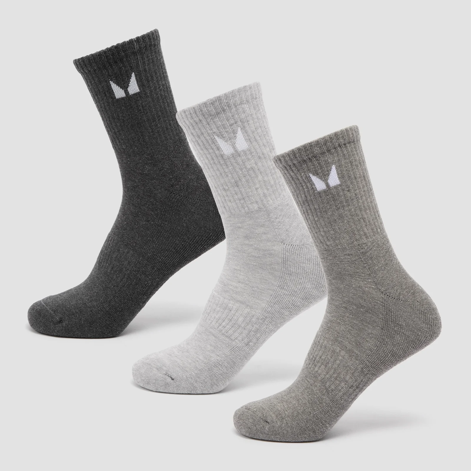 MP Unisex Crew Socks (3 Pack) - Grey - UK 2-5 Afbeelding 1