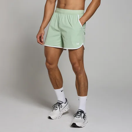 MP Tempo short met streepdetails en binnenbeenlengte van 13 cm voor heren - Vorstgroen
