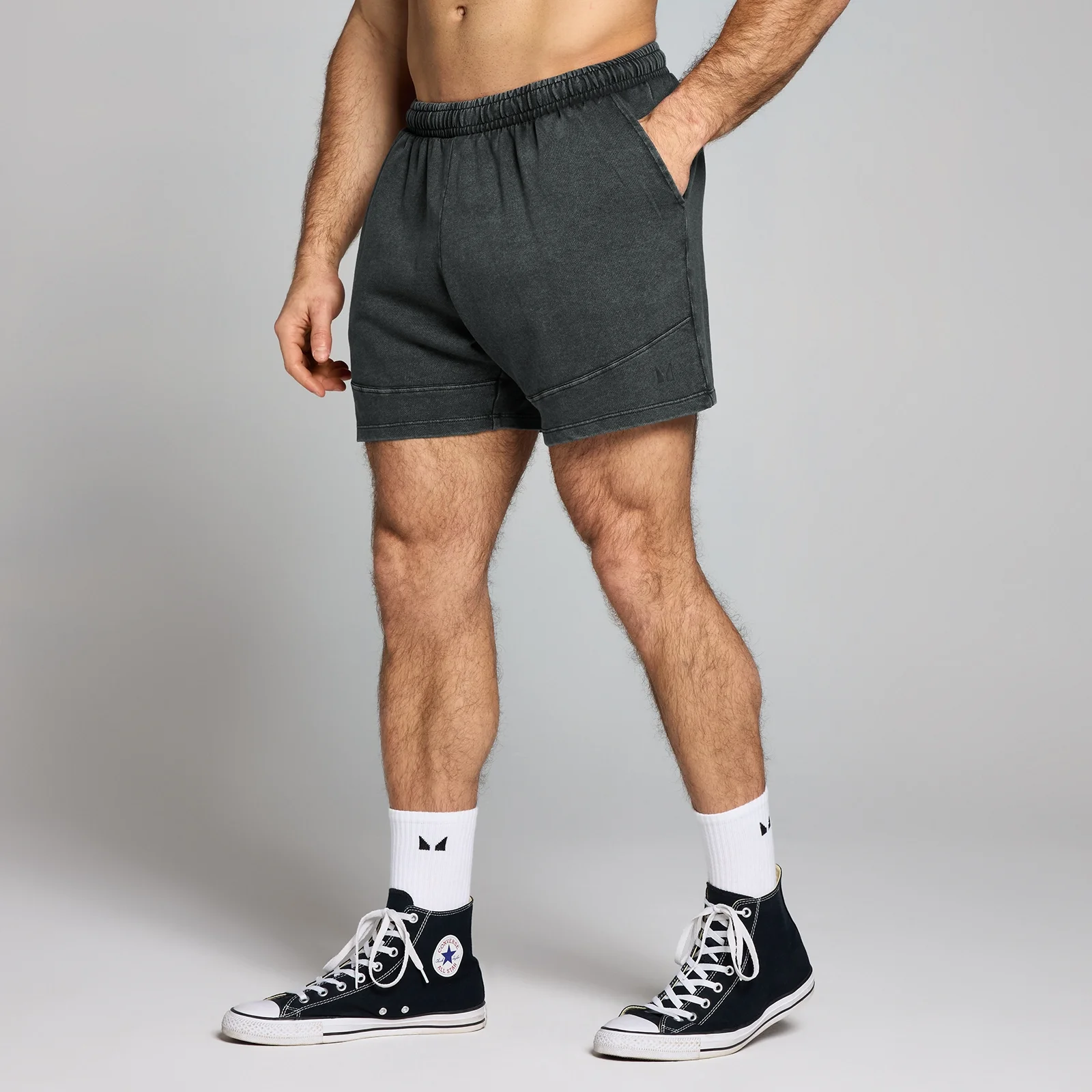 MP Origin verwassen sweatshort met opdruk voor heren - Verwassen zwart - XS Afbeelding 1