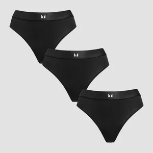 MP Women's Mid Rise Bikini Brief (3 Pack) - Black - Size XL