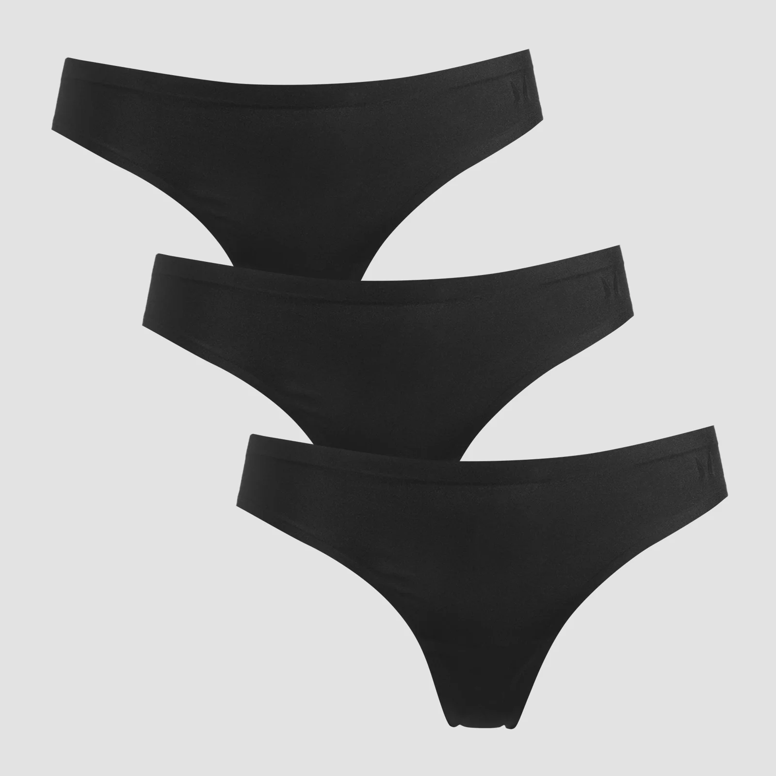 MP Women's Mid Rise No VPL Thong (3 Pack) - Black - M Afbeelding 1