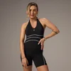 MP X Tatiana contrasterende alles-in-een met short en lage hals - Zwart