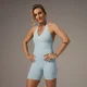MP X Tatiana contrasterende alles-in-een met short en lage hals - Licht aquablauw
