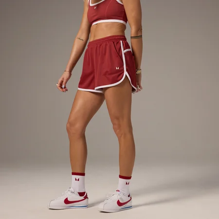 MP X Tatiana contrasterende hardloopshort met trekkoord - Verwassen roestrood