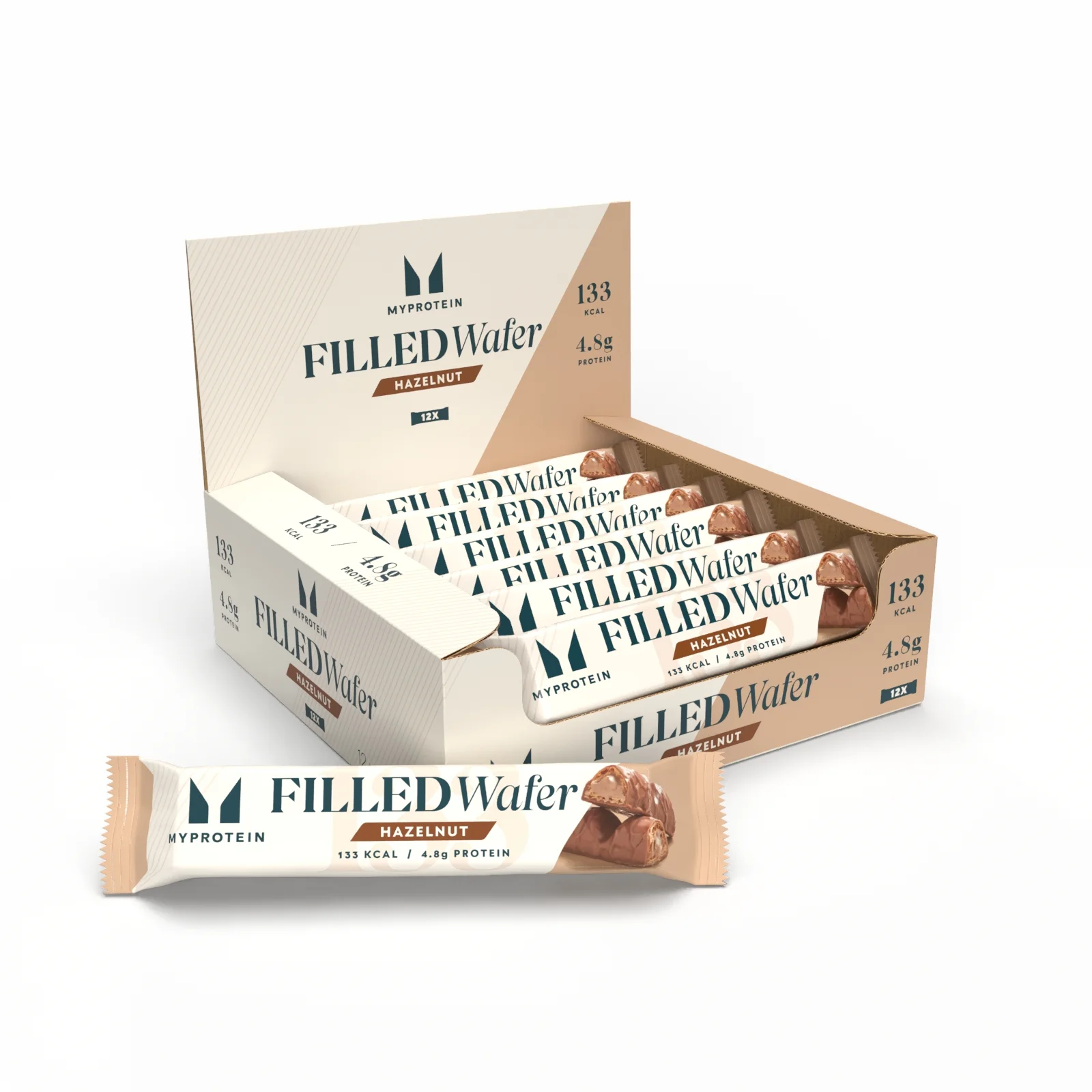 Gevulde wafel - 12x24g - Hazelnoot Afbeelding 1