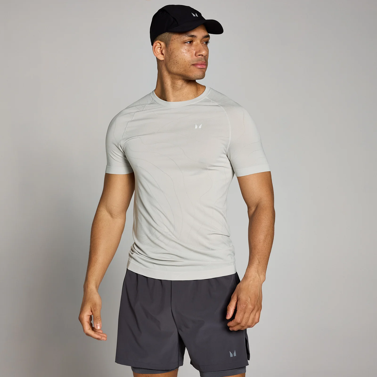 MP Velocity naadloos T-shirt met nauwsluitende pasvorm voor heren - Chroom - M Afbeelding 1