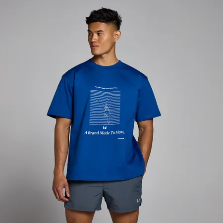 MP T-shirt met Swim-opdruk - Puurblauw