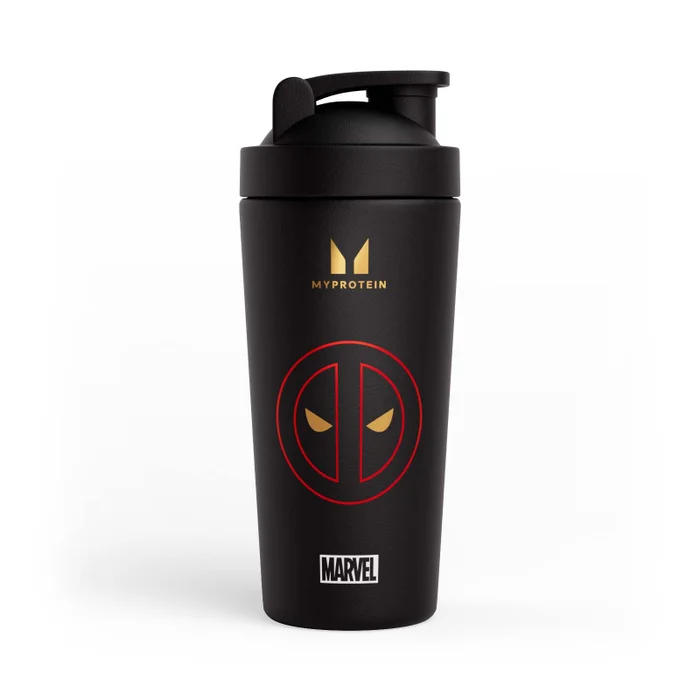 Myprotein Deadpool shaker van gerecycled metaal - Zwart