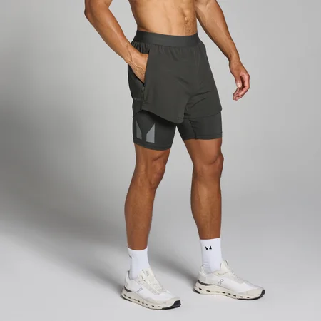 MP Tempo 2-in-1 short voor heren - Nachtgrijs